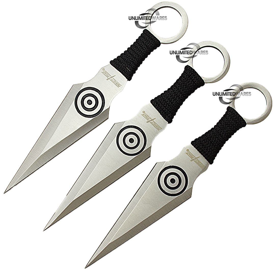 6.5" Perfect Point 3 PC Throwing Knife Set w/ Finger Ring eBay